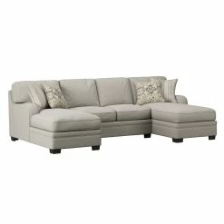 Emerald Home Analiese U-shaped Sectional, Ivory Tan