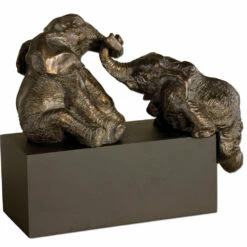 Uttermost Playful Pachyderms Bronze Figurines