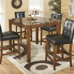 Ashley Furniture Theo - Warm Brown - Square Counter Tbl Set (5/cn)