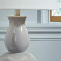 Ashley Furniture Zellrock - Gray - Ceramic Table Lamp (1/cn) Accessories