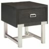 Ashley Furniture Chisago - Black/silver - Rectangular End Table