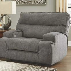 Ashley Furniture Coombs - Charcoal - Wide Seat Power Recliner