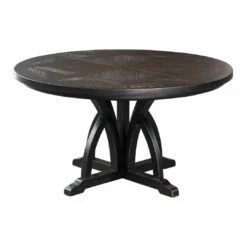Tables Uttermost Maiva Round Black Dining Table