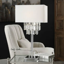 Hot Sale ✨ Accessories Uttermost Resana Polished Nickel Lamp 🥰 7 Accessories Uttermost Resana Polished Nickel Lamp