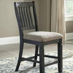 Ashley Furniture Tyler Creek - Black/Grayish Ultimate Best In Class Upholstered Barstool (2/CN)