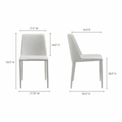 Moe's Home Collection Chairs Nora Fabric Dining Chair White-m2