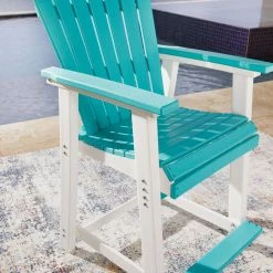 Ashley Furniture Eisely - Turquoise / White - Barstool (2/cn)