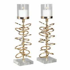 Flash Sale ⌛ Uttermost Tala Rose Gold Candleholders Set/2 Table Decor 👍 9 Uttermost Tala Rose Gold Candleholders Set/2 Table Decor