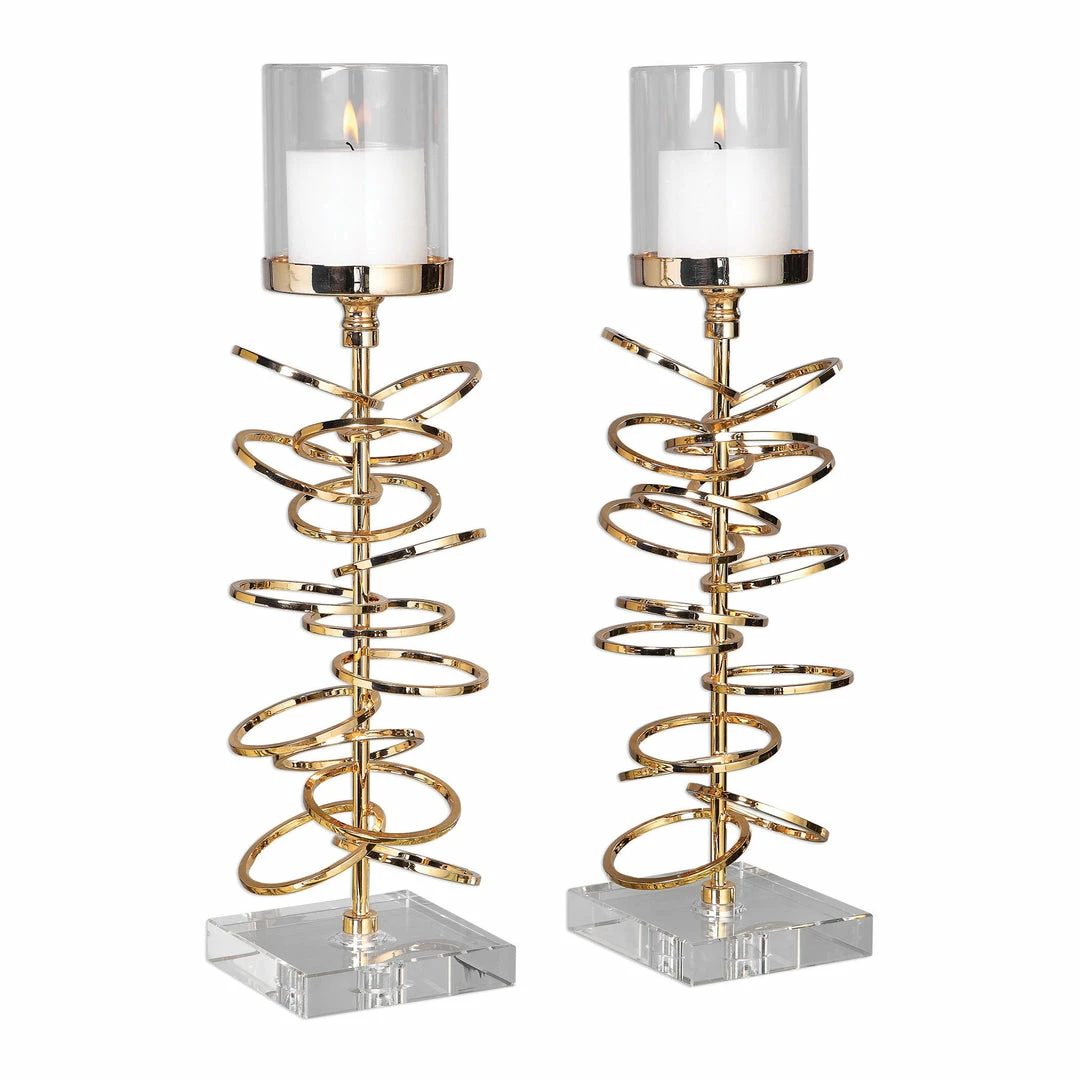 Flash Sale ⌛ Uttermost Tala Rose Gold Candleholders Set/2 Table Decor 👍 6 Uttermost Tala Rose Gold Candleholders Set/2 Table Decor