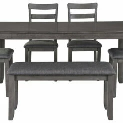Ashley Furniture Bridson - Gray - Rect Drm Table Set (6/cn)