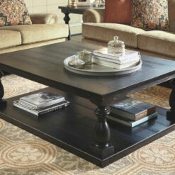 Ashley Furniture Mallacar - Black - Rectangular Cocktail Table