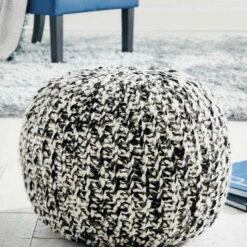 Ashley Furniture Latricia - Black/white - Pouf