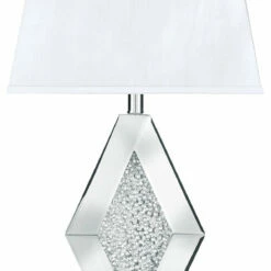 Ashley Furniture Prunella - Silver Finish - Mirror Table Lamp (1/cn)