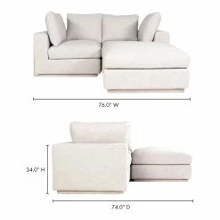 Moe's Home Collection Sectionals Justin Nook Modular Sectional Taupe