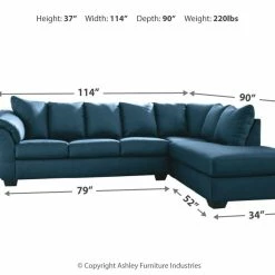 Signature Design By Ashley® Sectionals Darcy - Left Arm Facing Corner Chaise, Right Arm Facing Sofa Sectional