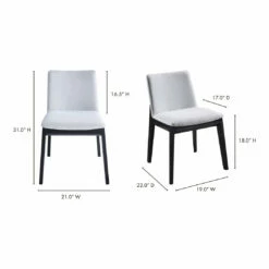 Moe's Home Collection Deco Ash Dining Chair Light Grey-m2