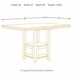 Ashley Furniture Ralene - Medium Brown - Rect Drm Counter Ext Table Tables