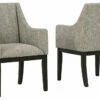 Signature Design By Ashley® Burkhaus - Dark Brown - Dining Uph Arm Chair (2/cn) Chairs