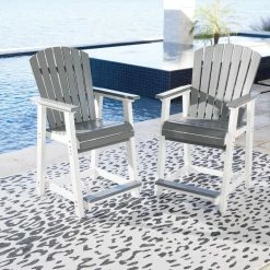 Cheapest ❤️ Signature Design By Ashley® Transville - Gray / White - 3 Pc. - Dining Set With Chairs Outdoor Sets ✔️ 14 Signature Design By Ashley® Transville - Gray / White - 3 Pc. - Dining Set With Chairs Outdoor Sets