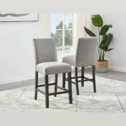 Signature Design By Ashley® Stools Jeanette - Gray/dark Brown - Upholstered Barstool (2/cn)