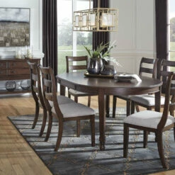 Signature Design By Ashley® Adinton - Dark Brown - 8 Pc. - Extension Table, 6 Side Chairs, Server Dining Room Sets
