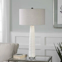 Uttermost Mavone Gloss White Table Lamp Accessories