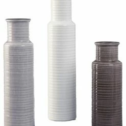 Ashley Furniture Table Decor Deus - Gray/white/brown - Vase Set (3/cn)