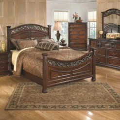 Ashley Furniture Leahlyn - Warm Brown - Two Drawer Night Stand Nightstands