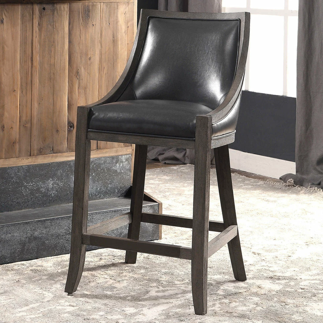 Cheapest 👍 Uttermost Elowen Leather Counter Stool Stools ✔️ 8 Uttermost Elowen Leather Counter Stool Stools