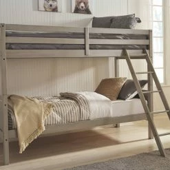 Budget ⭐ Ashley Furniture Lettner - Light Gray - Twin/twin Bunk Bed W/ladder Beds 💯 12 Ashley Furniture Lettner - Light Gray - Twin/twin Bunk Bed W/ladder Beds