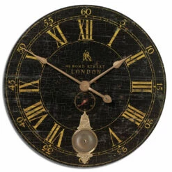 Accessories Uttermost Bond Street 30" Black Wall Clock