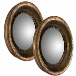 Uttermost Tropea Rounds Wood Mirror S/2