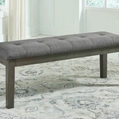 Ashley Furniture Hallanden - Black / Gray - Large Uph Dining Room Bench