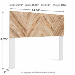 Ashley Furniture Beds Piperton - Brown / White - Queen Panel Headboard