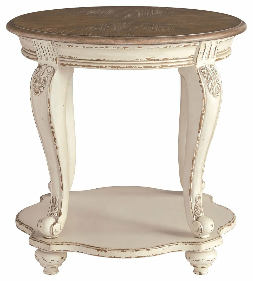 Best Pirce ๐ Ashley Furniture Realyn - White/brown - Round End Table Tables ๐คฉ 6 Ashley Furniture Realyn - White/brown - Round End Table Tables