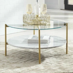 Ashley Furniture Tables Wynora - White/gold - Round Cocktail Table