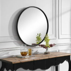 Accessories Uttermost Belham Round Iron Mirror