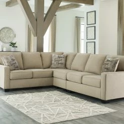 Signature Design By Ashley® Sectionals Lucina - Beige - Left Arm Facing Sofa 3 Pc Sectional