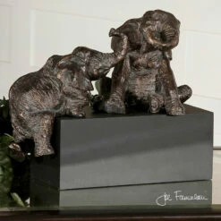 Uttermost Playful Pachyderms Bronze Figurines