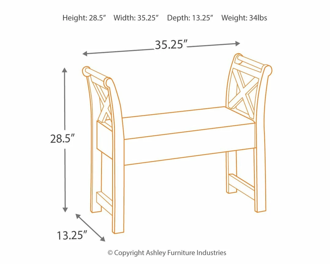 Best Pirce ๐ Ashley Furniture Abbonto - Warm Brown - Accent Bench Benches ๐ 6 Ashley Furniture Abbonto - Warm Brown - Accent Bench Benches