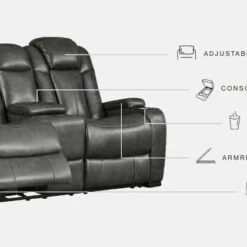 Signature Design By Ashley® Loveseats Turbulance - Quarry - Pwr Rec Loveseat/con/adj Hdrst