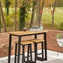 Ashley Furniture Outdoor Sets Town - Brown/black - Counter Table Set (3/cn)