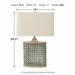 Ashley Furniture Deondra - Gray - Metal Table Lamp (1/cn) Accessories