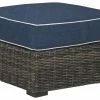 Ashley Furniture Ottomans Grasson - Brown/blue - Ottoman With Cushion