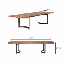 Moe's Home Collection Tables Bent Dining Table Large Smoked