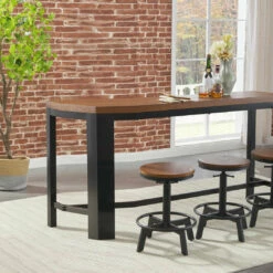 Ashley Furniture Dining Room Sets Quinidad - Black/brown - Rect Drm Counter Tbl Set(4/cn)