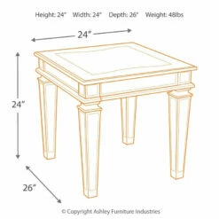 Ashley Furniture Tessani - Silver - Rectangular End Table Tables