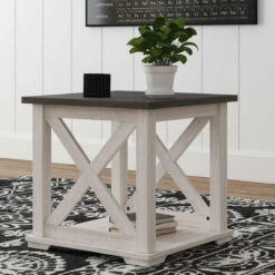 Brand new 😍 Ashley Furniture Dorrinson - White / Black / Gray - Square End Table Tables 🔥 15 Ashley Furniture Dorrinson - White / Black / Gray - Square End Table Tables