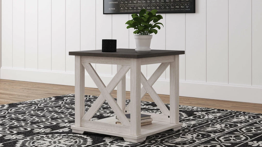 Brand new 😍 Ashley Furniture Dorrinson - White / Black / Gray - Square End Table Tables 🔥 8 Ashley Furniture Dorrinson - White / Black / Gray - Square End Table Tables
