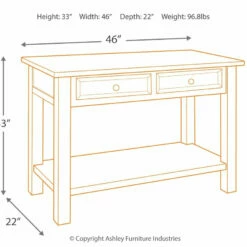 Ashley Furniture Tyler - Grayish Brown/black - Sofa Table Tables
